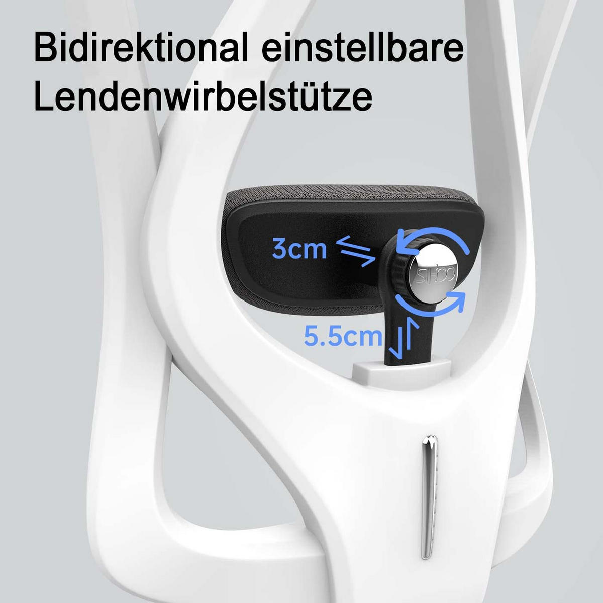 DREHSTUHL HxBxT 128x66x93cm Sitzhöhe 44cm ergonomisch verstellbare Armlehne 150kg belastbar Bezug Grau Gestell Weiß - Grau, Kunststoff (66/128/93cm) - PROREGAL