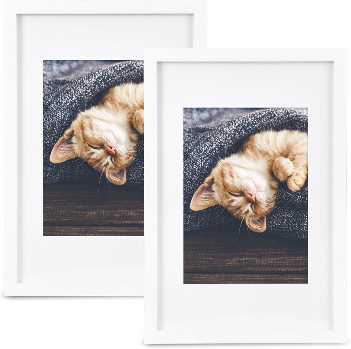BILDERRAHMEN Galeria 13x18cm Weiß (2tlg) - Weiß, Holzwerkstoff (25/2/37cm) - BoMoe
