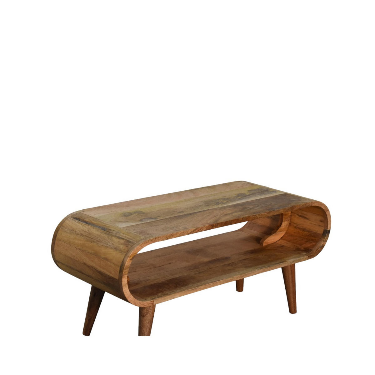 COUCHTISCH aus Massivholz im Eichenholz-Finish - Eichefarben/Messingfarben, Holz/Metall (35/90/40cm) - Artisan Furniture