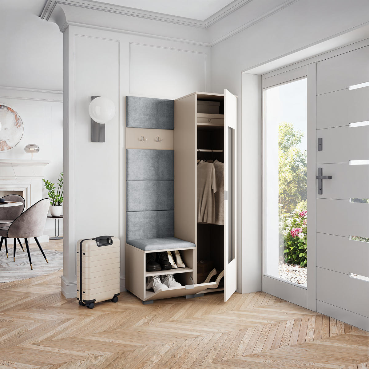 GARDEROBENSCHRANK VIRA 95/181/51 cm Modern Kaschmir - Kaschmir, Holzwerkstoff (95/181/51cm) - MASSENO