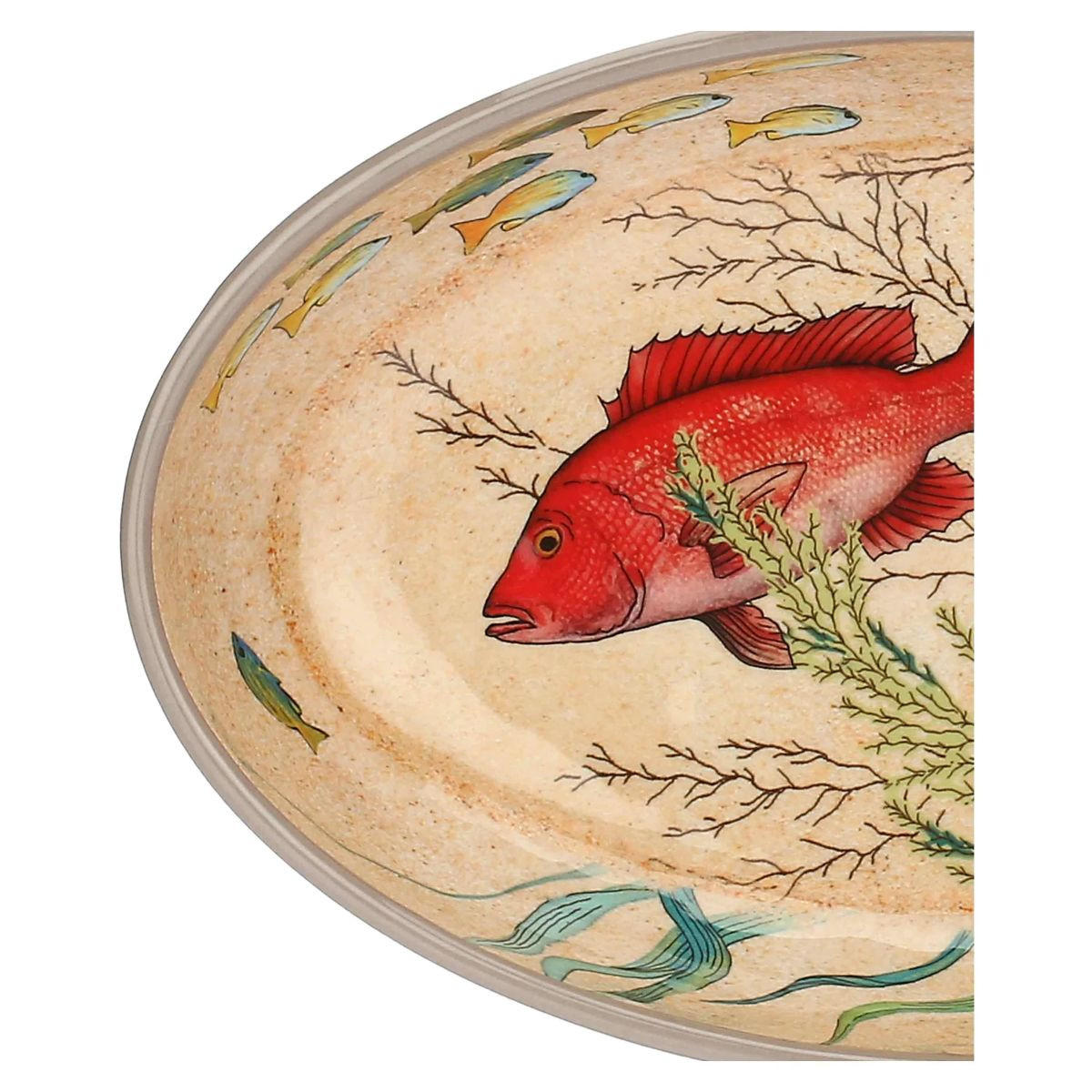 FRÜHSTÜCKSTELLER / Dessertteller oval 24 x 15 cm Sea Life Set mit 2 Stück - Multicolor, Kunststoff (24/15/2.5cm) - Rose & Tulipani