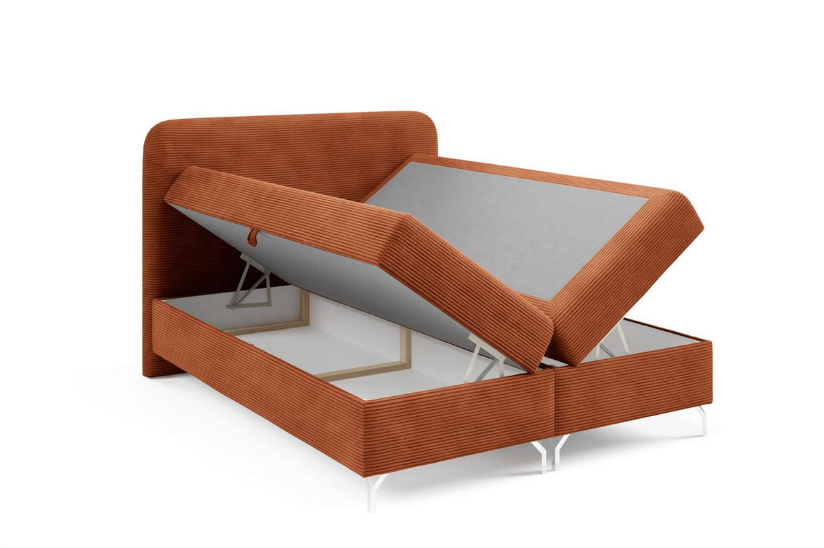 BOXBETT Emilio Premium - Rotbraun, Holzwerkstoff/Textil (140/200cm) - Fun Möbel