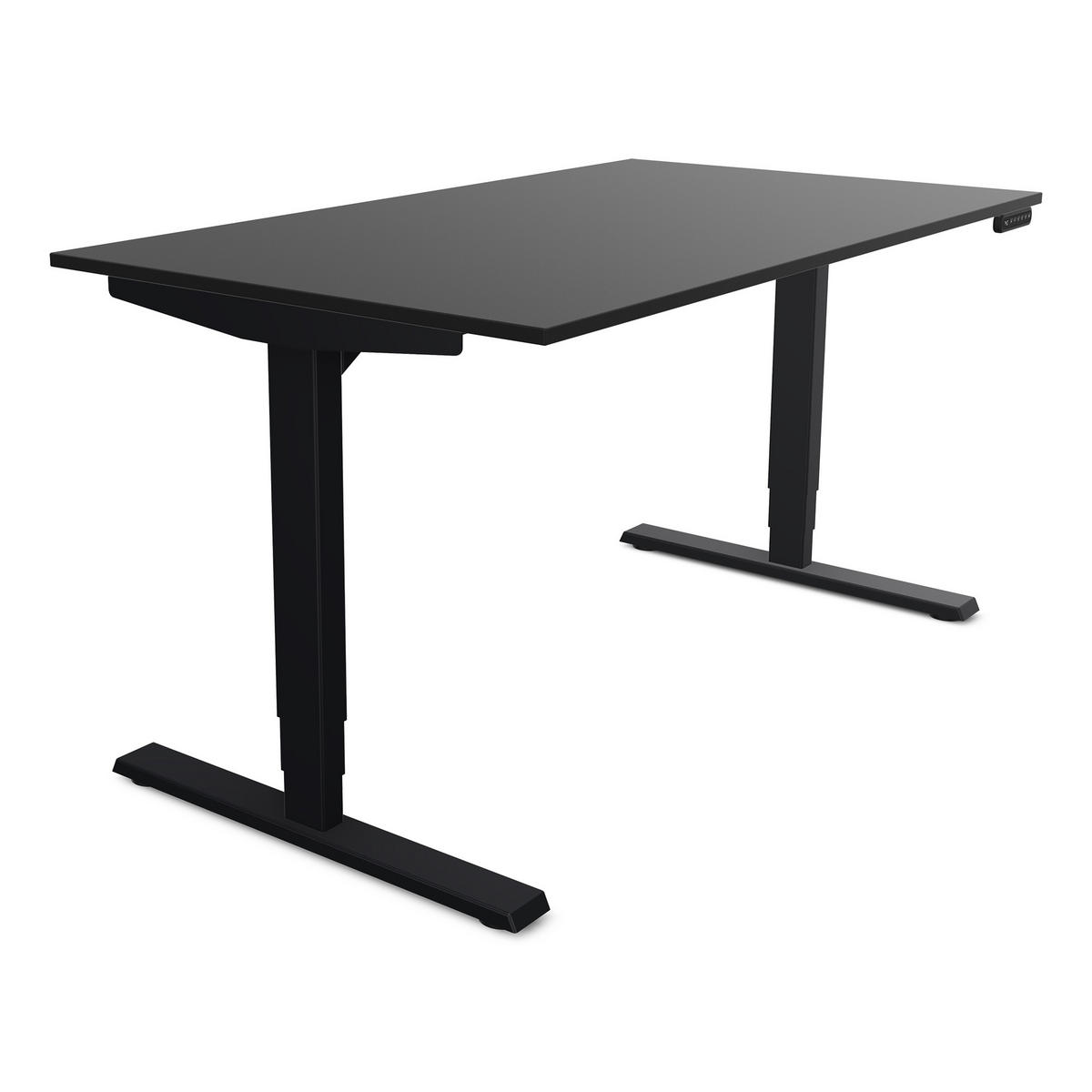 SCHREIBTISCH Elektrisch höhenverstellbarer Schreibtisch Y-Line Schwarz Schwarz 140/70/62-127cm - Schwarz, Holzwerkstoff/Metall (70/140/127cm) - ASSMANN