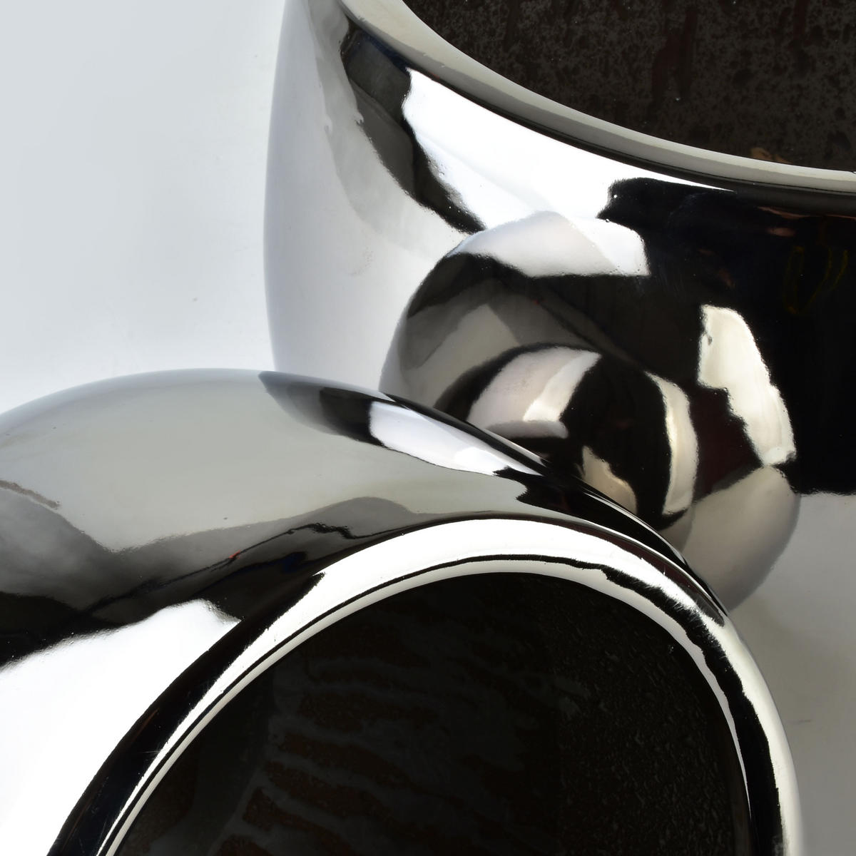 BLUMENTOPF Neva 3er Set Silber 37/37/29 cm Keramik - Silberfarben, Keramik (37/29/37cm) - Mondex