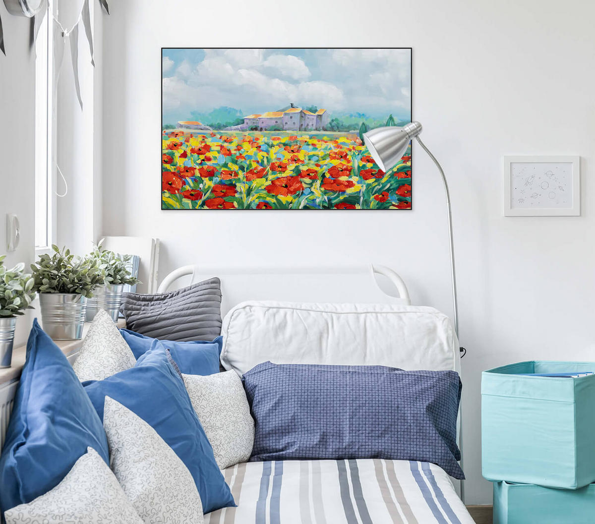 RUČNE MAĽOVANÝ AKRYLOVÝ OBRAZ 93/63 cm, viacfarebný, prírodný a botanický motív - viacfarebná, drevo/textil (93/63cm) - KUNSTLOFT