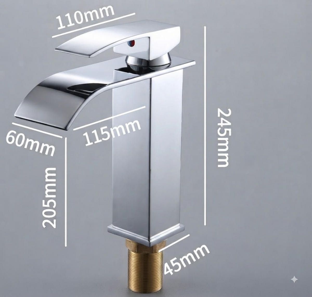 BADEZIMMERARMATUR, 24,5 cm hoch, silber - Silberfarben, Metall (26/7/20cm) - Vallsero