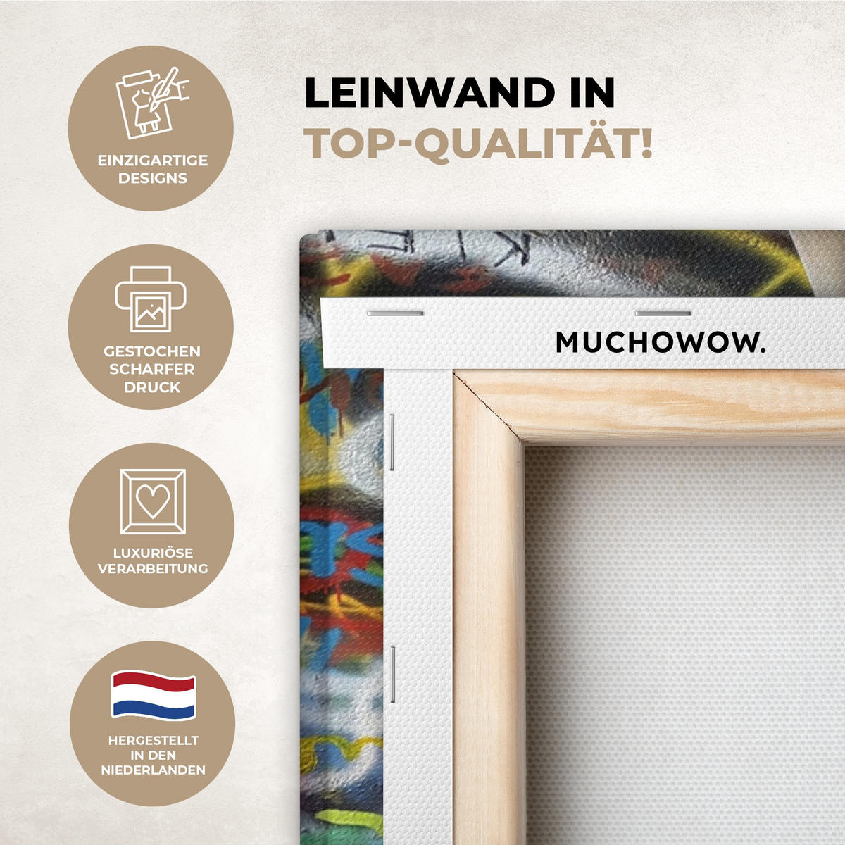 LEINWANDBILD Graffiti - Junge - Ilussie - Straßenkunst 60x90 cm - Hellgrau, Textil (60/90cm) - MuchoWow