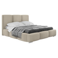 POLSTERBETT Olweria - Chromfarben/Beige, Holz/Textil (140/200cm) - MIRJAN24