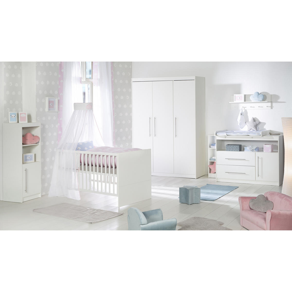 BABYBETT Maren 70 x 140 cm - Weiß, Holzwerkstoff (70/140cm) - Roba