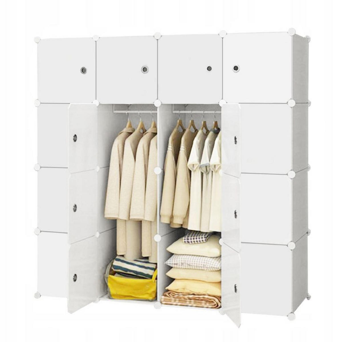 KLEIDERSCHRANK, weiß 147/147/37 cm - Weiß, Kunststoff (147/147/37cm) - Rexo