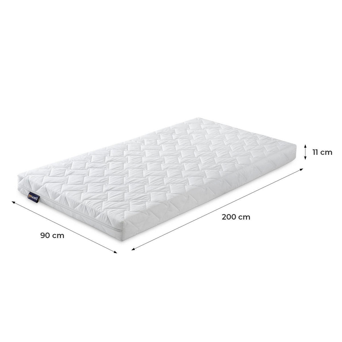 KINDERMATRATZE für Babys und Kinder Minion 90 x 200 Höhe ca. 11 cm - Weiß, Textil (90/200cm) - Gowoll