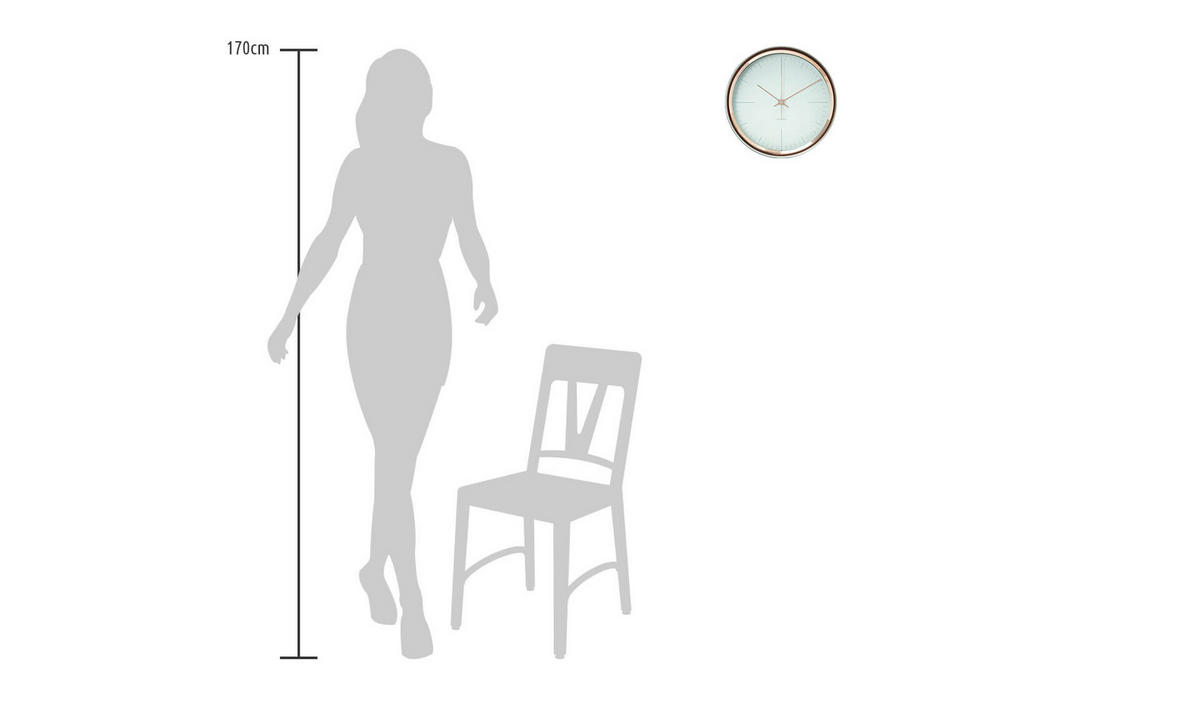 WANDUHR Design Weiß 33/33 cm - Weiß, Glas/Holzwerkstoff (1.24/32.7/8cm) - ONZENO