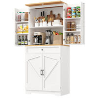 BUFFET 80/40/180 cm in Weiß mit Schubladen und offenem Regal - Weiß, Holzwerkstoff (80/180/40cm) - Flora Grace