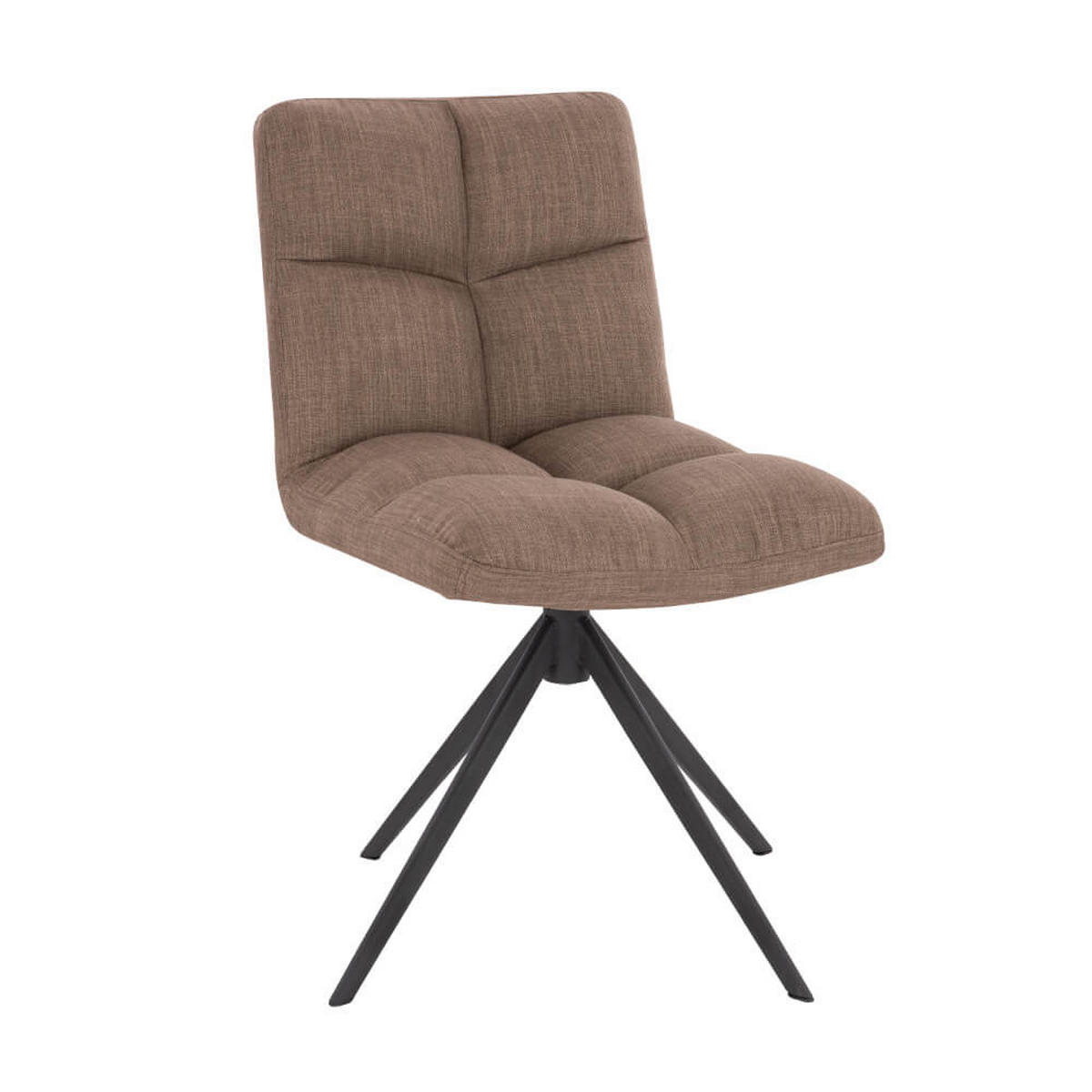ESSZIMMERSTUHL drehbar Webstoff NODA – 2er Set Grau / Braun - Dunkelbraun/Graubraun, Textil/Metall (61/84/47cm) - Home Deluxe