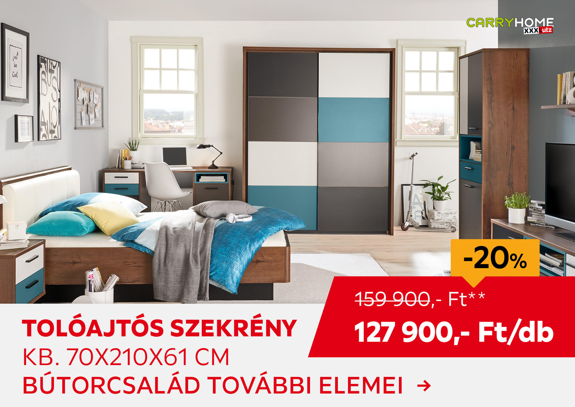 TOLÓAJTÓS SZEKRÉNY kb. 70 x 210 x 61 cm Kiemelt termék 159900 Ft.- helyett 127900 Ft.-