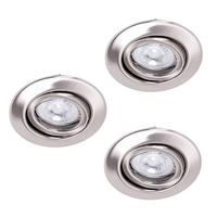LED EINBAUSTRAHLER Silber gebürstet 3er Set - Silberfarben, Metall (11/7/11cm)