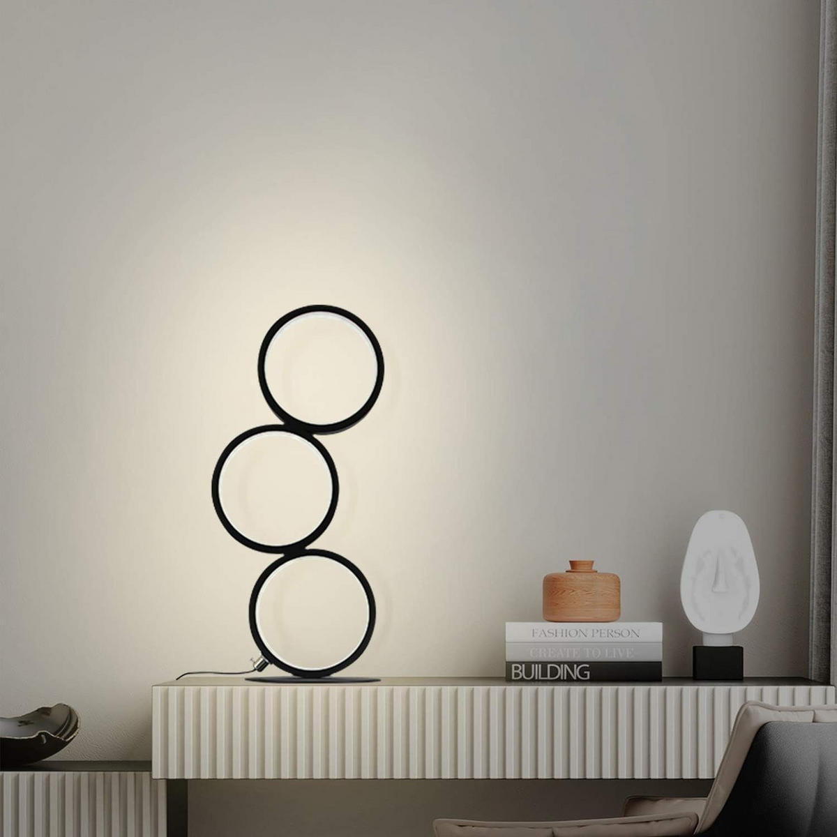 LED-TISCHLEUCHTE Chemnitz 14/14/38 cm - Schwarz, Metall (14/14/38cm) - Nettlife