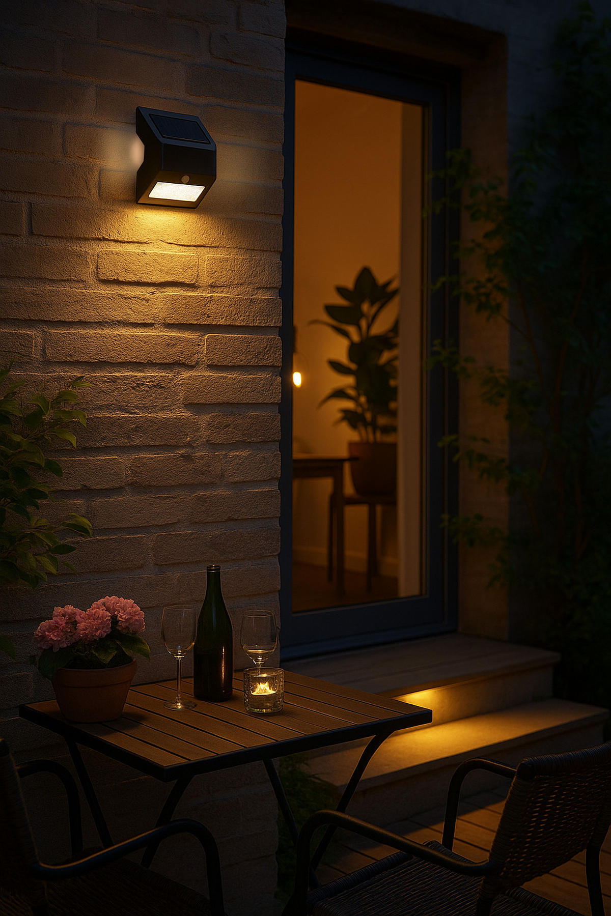LED-SOLAR-WANDLEUCHTE mit Bewegungsmelder & Dämmerungssensor – ideal für Eingangsbereiche, Treppen & Terrassen schwarz warmweiß - Schwarz, Kunststoff (5.3/11.5/10cm) - Northpoint