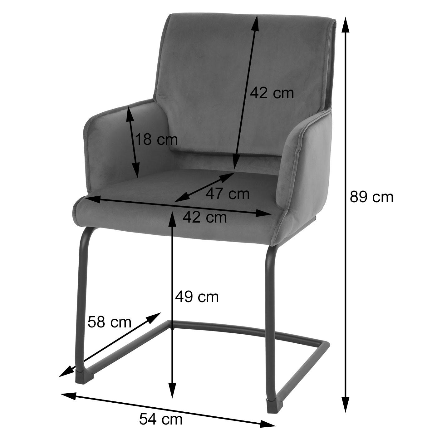 Thumbnail - MCW Freischwinger, Grau, Textil, 54x89x58 cm, Esszimmer, Stühle, Esszimmerstühle, Schwingstühle