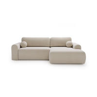 ECKSOFA Savana Creme Links - Creme, Holz/Textil (257/177cm) - Graingold