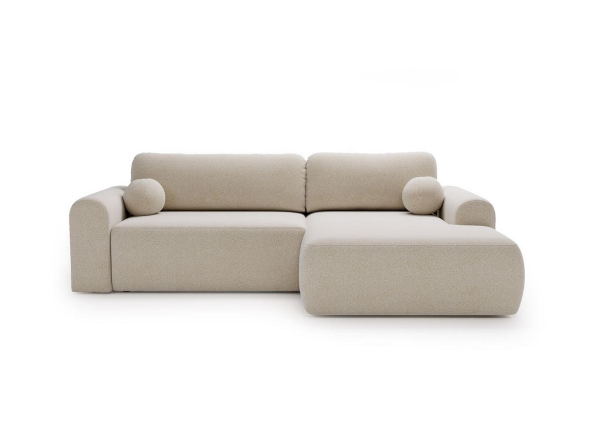 ECKSOFA Savana Creme Links - Creme, Holz/Textil (257/177cm) - Graingold