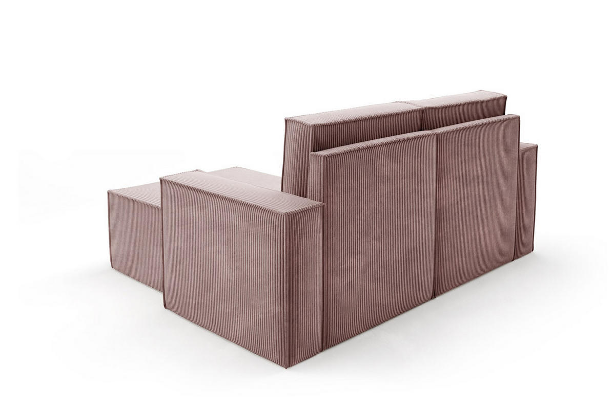 ECKSOFA Orto Rosa, Zweisitzer Kordecksofa rechte seite - Rosa, Holzwerkstoff/Textil (180/141cm) - Bettso