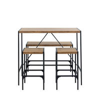 BARTISCH - für 4 Personen aus Holz und Metall, H105cm - Eschefarben, Holz (120/105/60cm) - Drawer