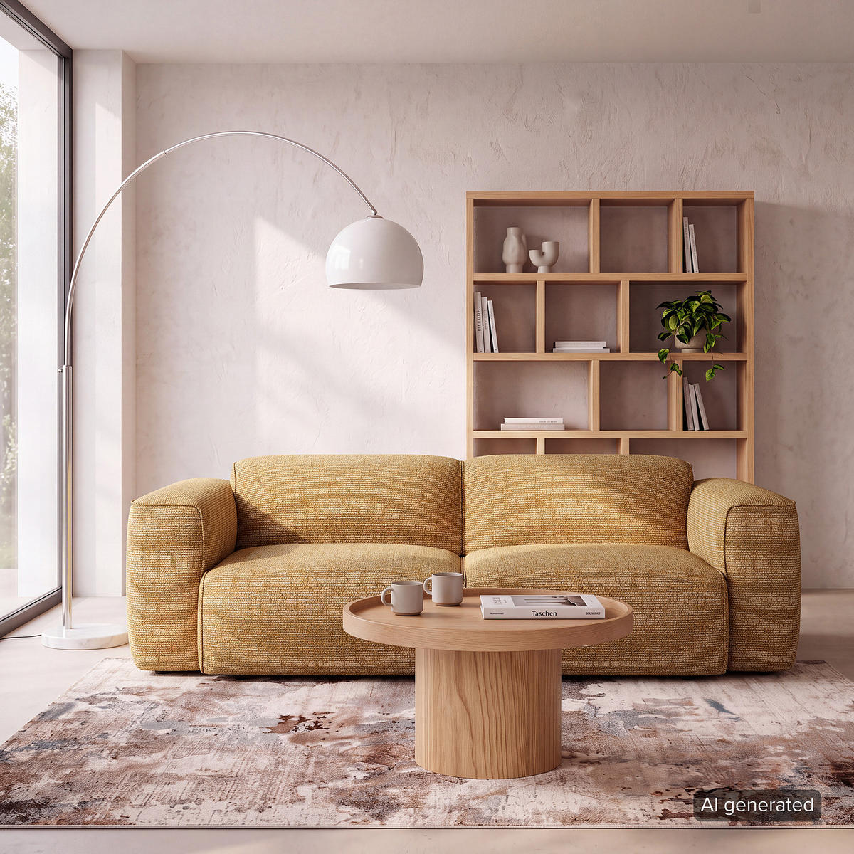 2-SITZER SOFA - Schwarz/Honig, Kunststoff/Textil (220/71/102cm) - home24