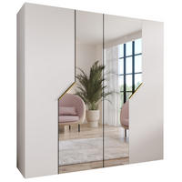 DREHTÜRENSCHRANK 202/200/52 4-türig - Goldfarben/Weiß, Holz/Metall (200/202/52cm) - Abiks Möbel