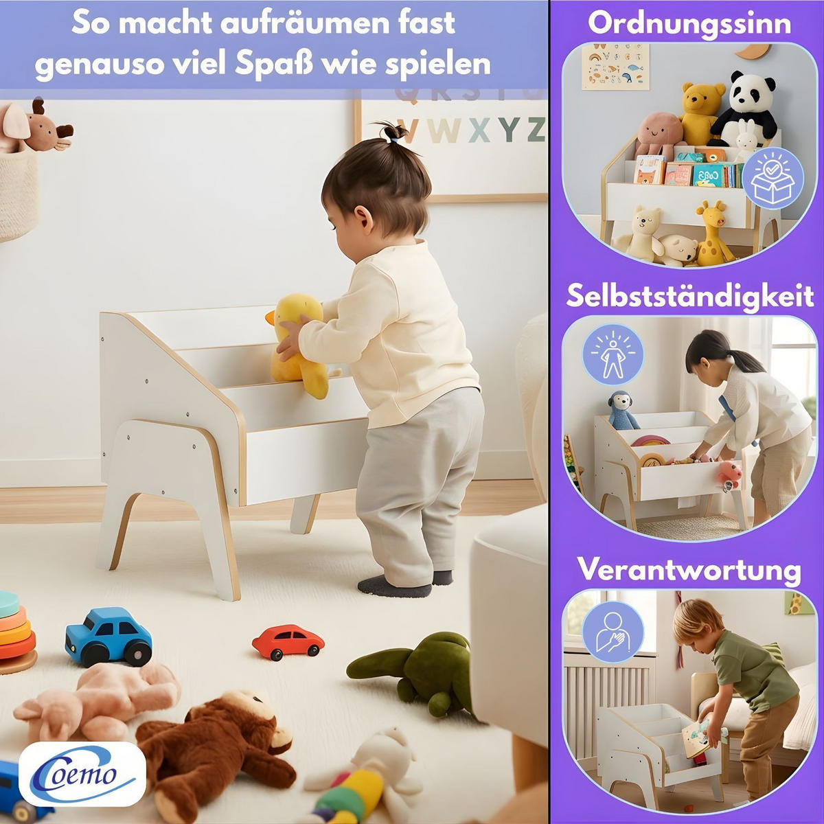 BÜCHERREGAL MILL Aufbewahrungsbox weiß 55x34x45 cm - Weiß, Holzwerkstoff (35/45/55cm) - Mein-Regal