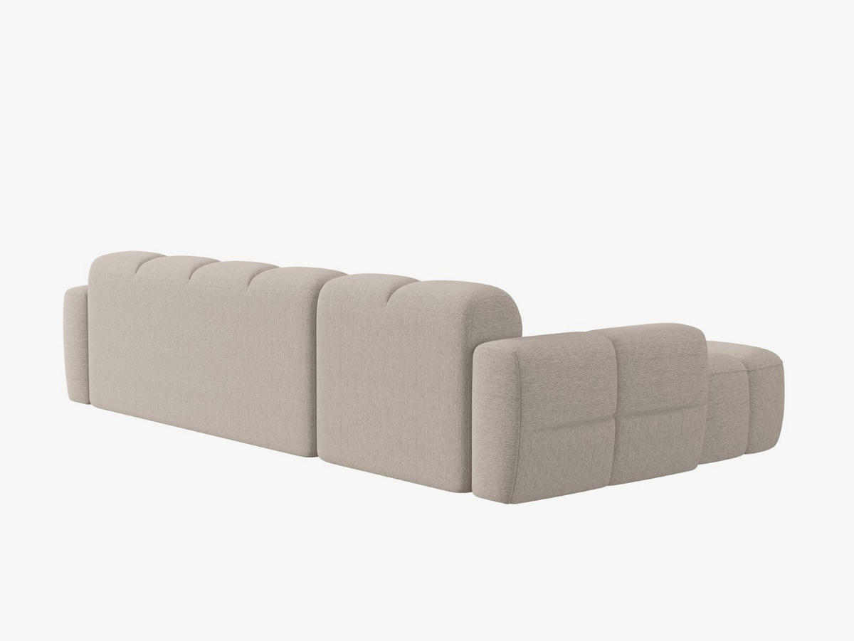 ECKSOFA links Lisa aus strukturiertem Stoff sand 4 Sitzplätze - Sandfarben, Textil (170/310cm) - Micadoni