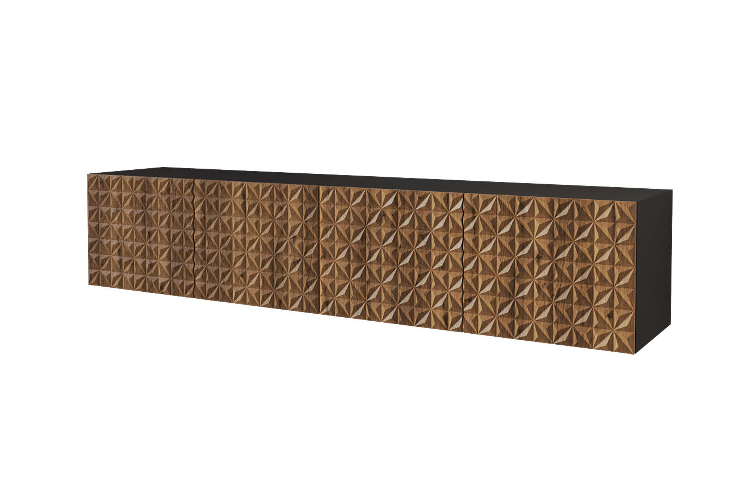 LOWBOARD VIRA-W 2x100x40x41 cm - Schwarz / Katania - Eiche Wotan, Holzwerkstoff (200/40/41cm) - ALTDECOR