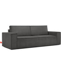 3-SITZER-SCHLAFSOFA NAPI in Pet Friendly Cord-Stoff, grau - Schwarz/Grau, Textil (244/89/101cm) - KONSIMO®