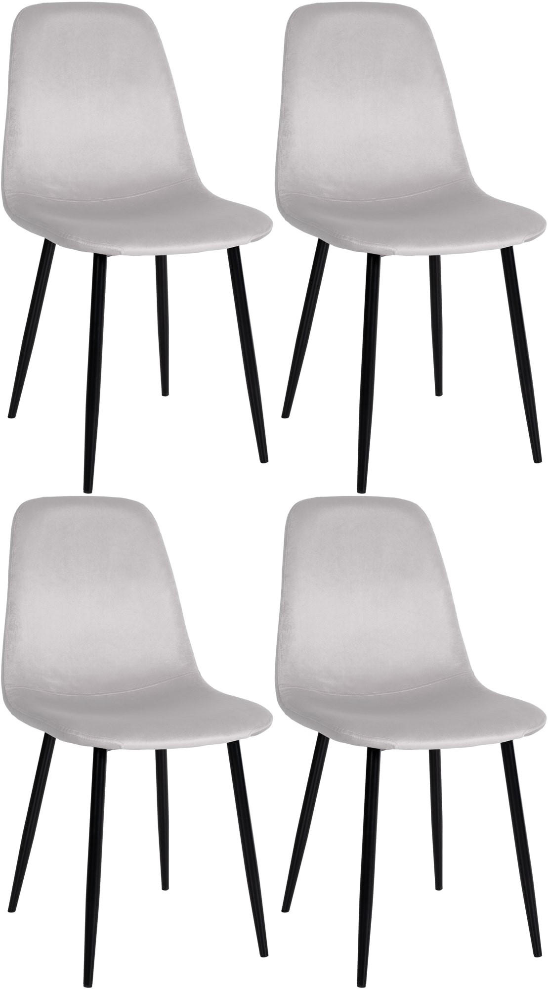 ESSZIMMERSTÜHLE 4er-Set MOVI Creme Samt Metall 88x44x51 cm - Creme, Metall (44/88/51cm) - DELUKE