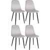 ESSZIMMERSTÜHLE 4er-Set MOVI Creme Samt Metall 88x44x51 cm - Creme, Metall (44/88/51cm) - DELUKE