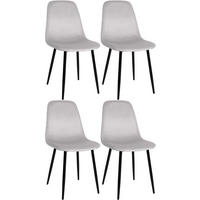 ESSZIMMERSTÜHLE 4er-Set MOVI Creme Samt Metall 88x44x51 cm - Creme, Metall (44/88/51cm) - DELUKE