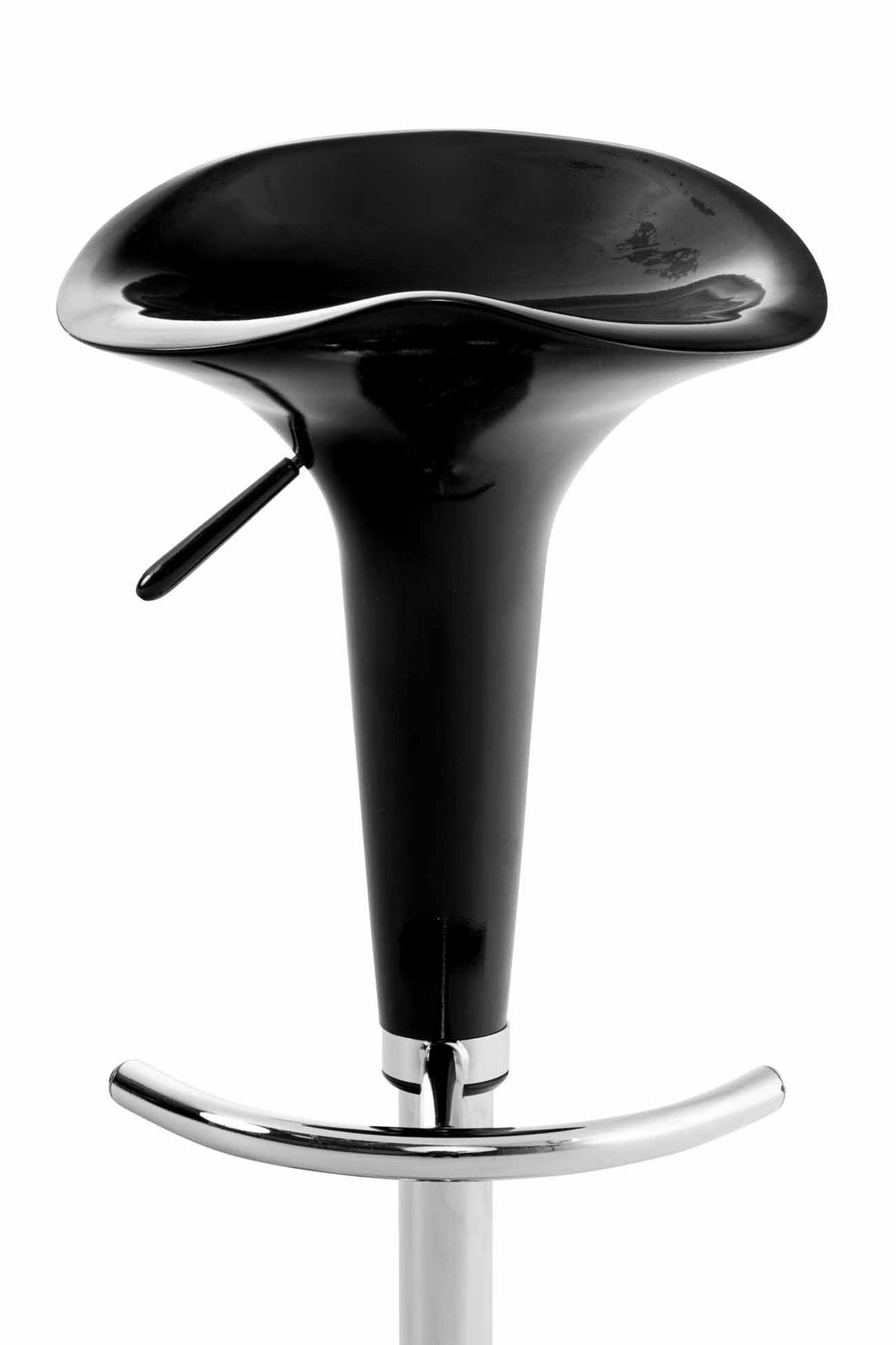 BARHOCKER Kunststoff Schwarz - Chromfarben/Schwarz, Kunststoff/Metall (37/87/37cm) - CLP