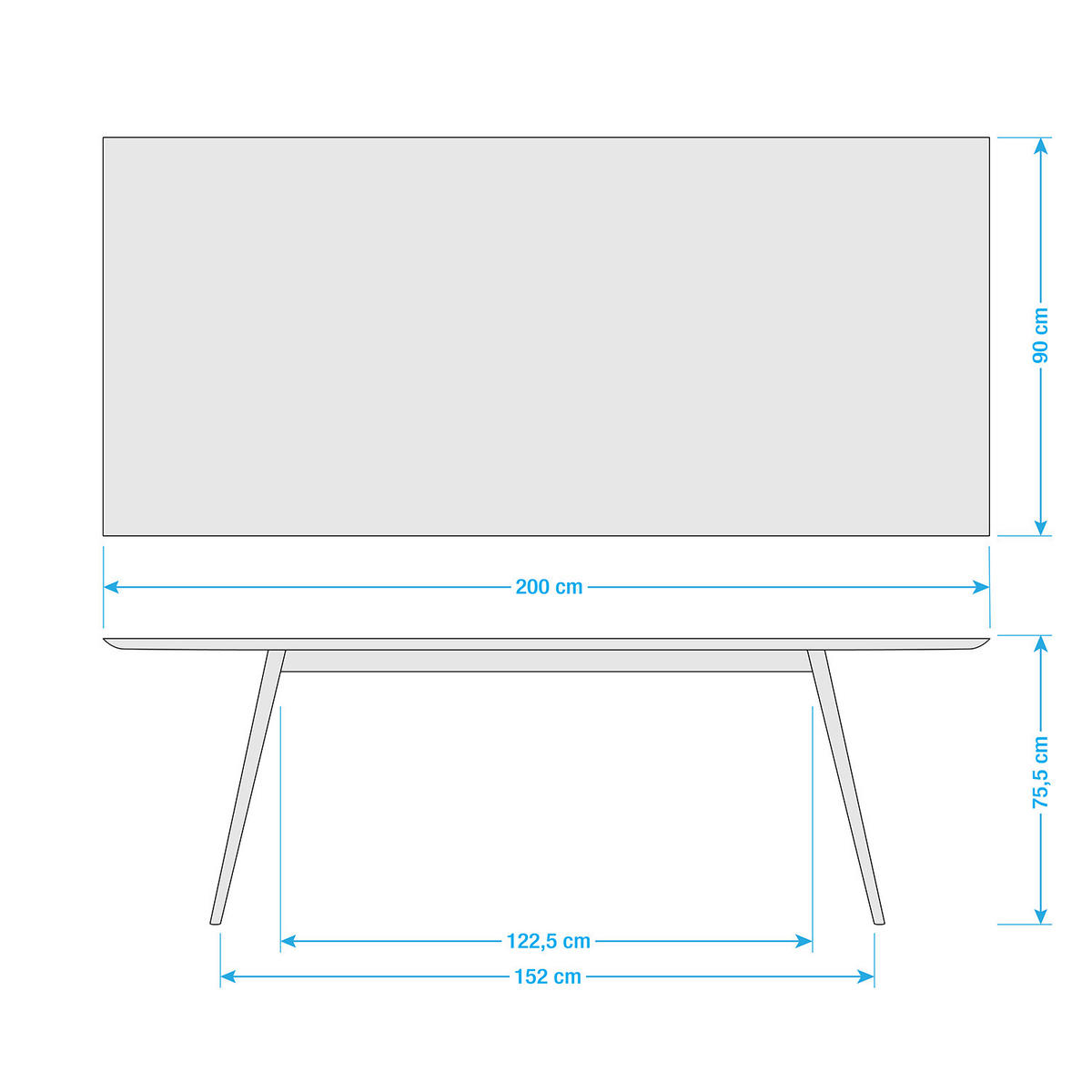 ESSTISCH - Eiche teilmassiv / Linoleum - Eichefarben/Olivgrün, Holzwerkstoff (90/200/75cm) - home24