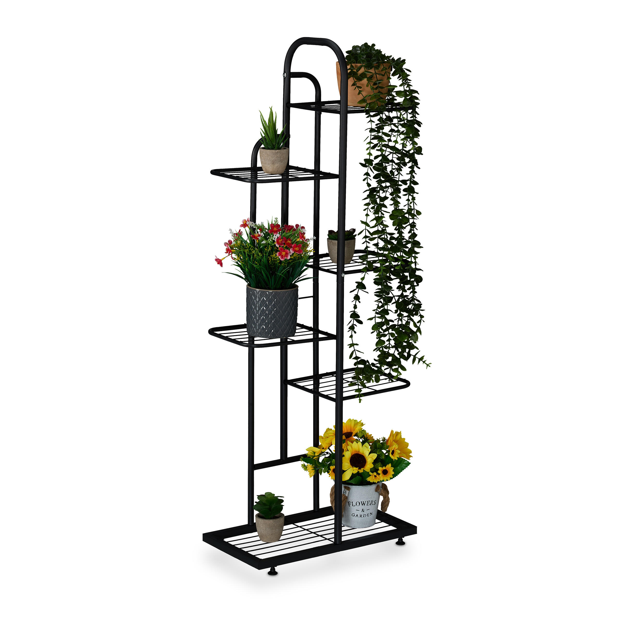 BLUMENREGAL - Schwarz, Metall (44/109.5/22cm) - Relaxdays