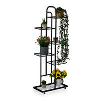 BLUMENREGAL - Schwarz, Metall (44/109.5/22cm) - Relaxdays