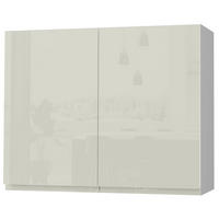 HÄNGESCHRANK Florence W3/90 Grau / RAL 1013 perlweiß HG 90 / 32,5 / 72cm - Weiß Hochglanz/Grau, Holz/Holzwerkstoff (90/72/32.5cm) - Feldmann-Wohnen