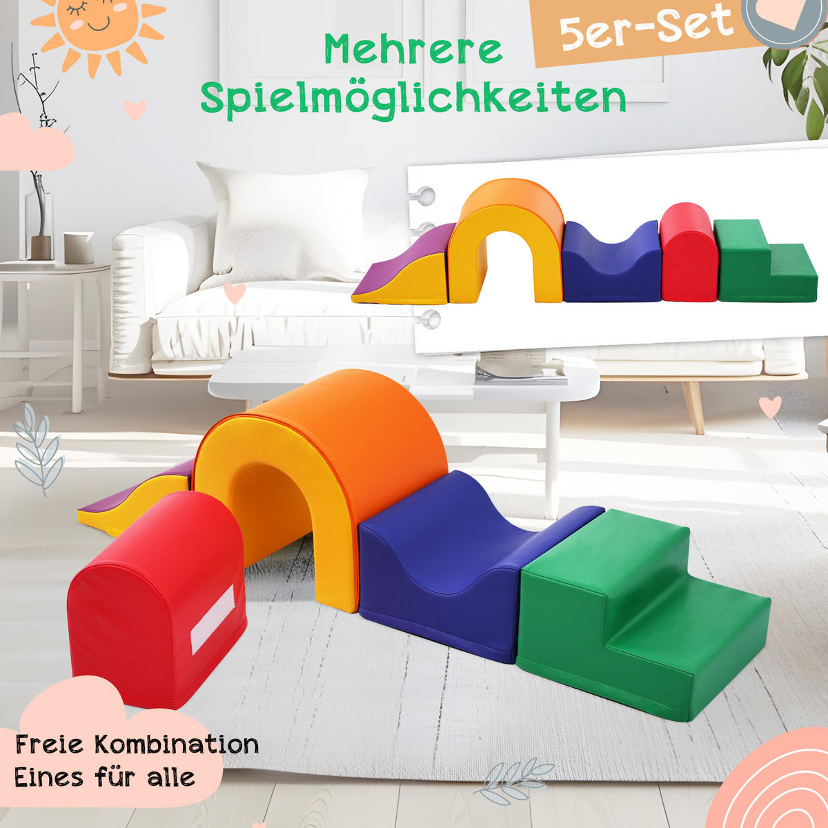 SCHAUMSTOFFBAUSTEINE Kinder Spielset - Orange, Textil (40/38/35cm) - Fortuna Lai