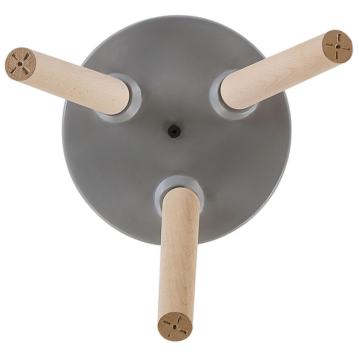 STOJALO ZA RASTLINE svetlo siva z lesenimi nogami 55 cm Nausa - svetlo rjava/bela, kamen (55cm) - Beliani
