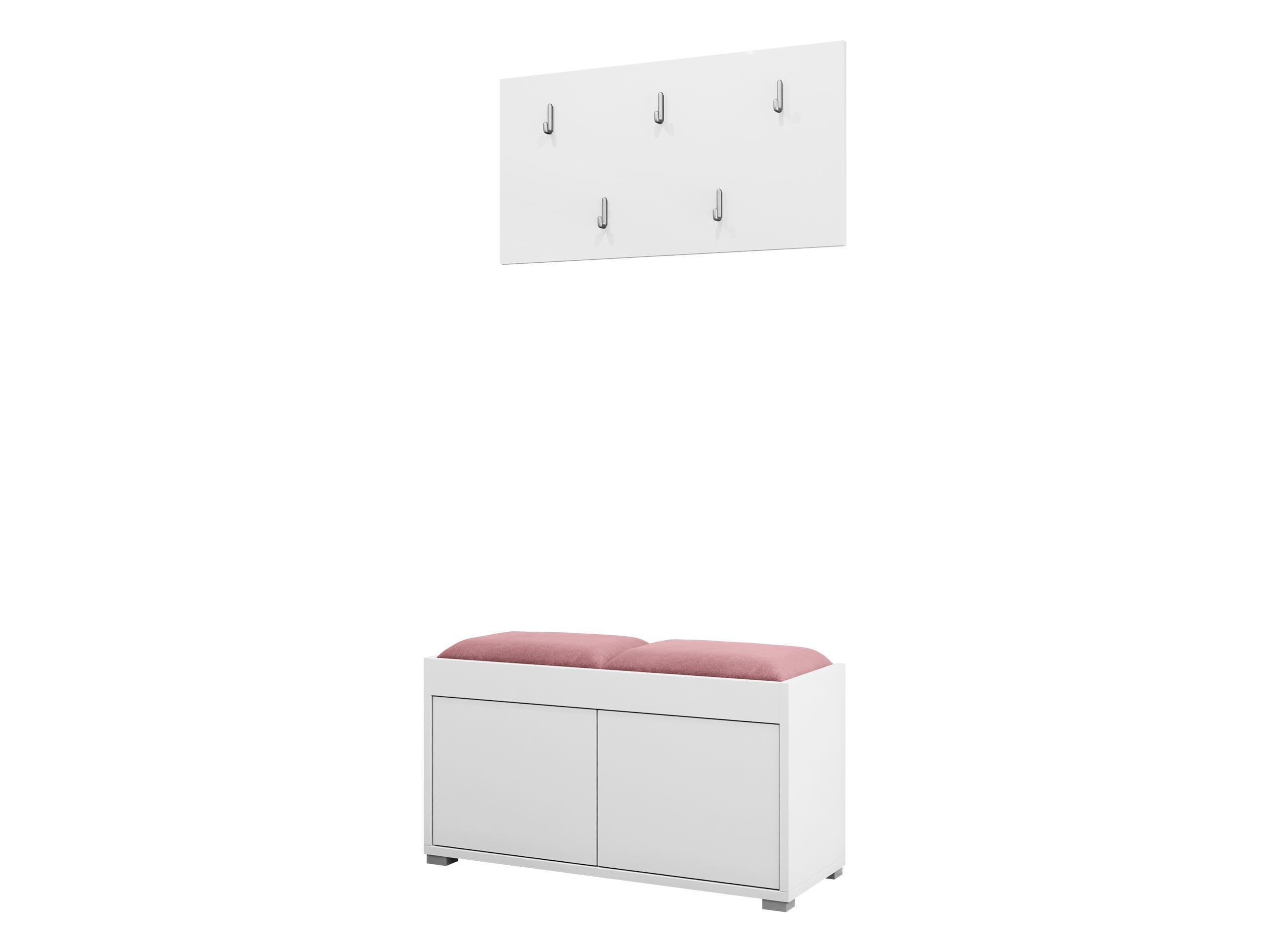 GARDEROBEN-SET Gesita VII - Silberfarben/Weiß, Holzwerkstoff/Kunststoff (84/45/35cm) - MIRJAN24