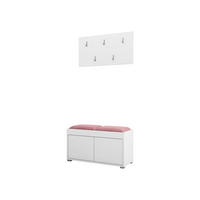 GARDEROBEN-SET Gesita VII - Silberfarben/Weiß, Holzwerkstoff/Kunststoff (84/45/35cm) - MIRJAN24