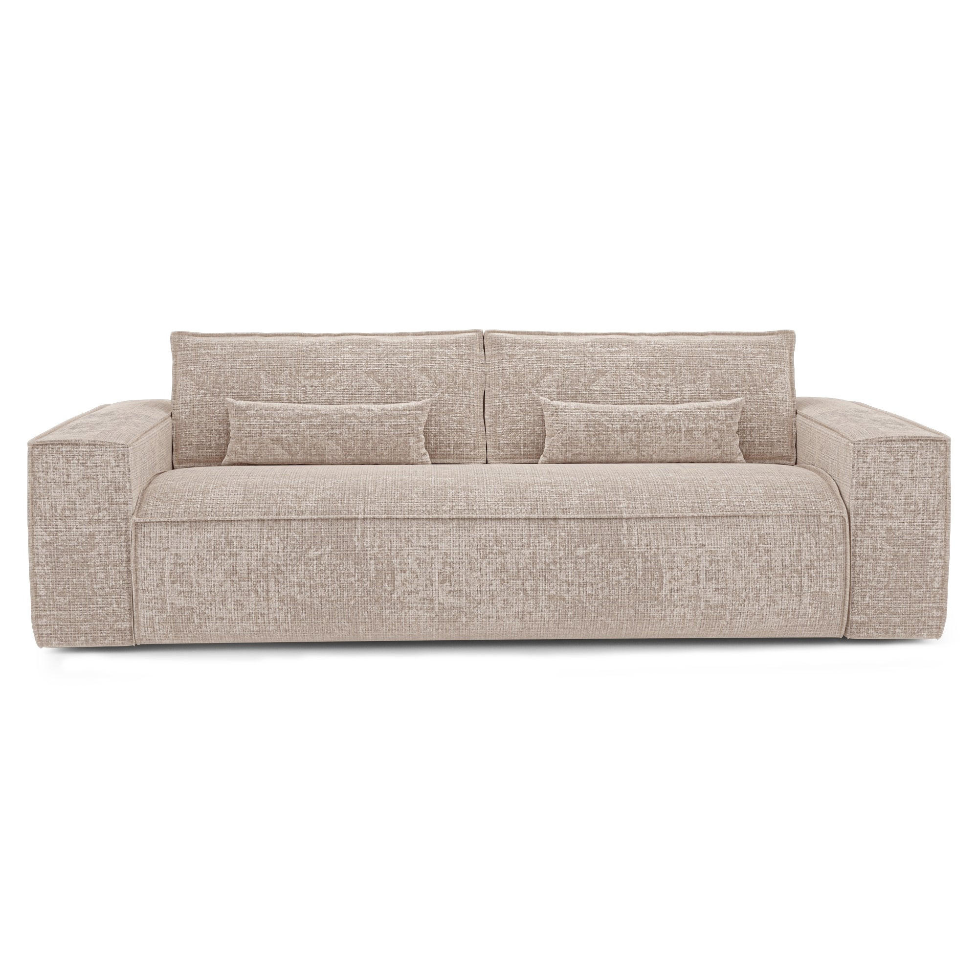 SCHLAFSOFA Express JUNE Geprägter Samt Beige 236cm - Beige, Textil (236/80/100cm) - Premium Interiors