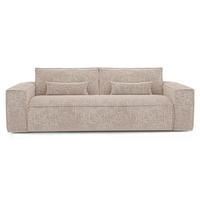 SCHLAFSOFA Express JUNE Geprägter Samt Beige 236cm - Beige, Textil (236/80/100cm) - Premium Interiors