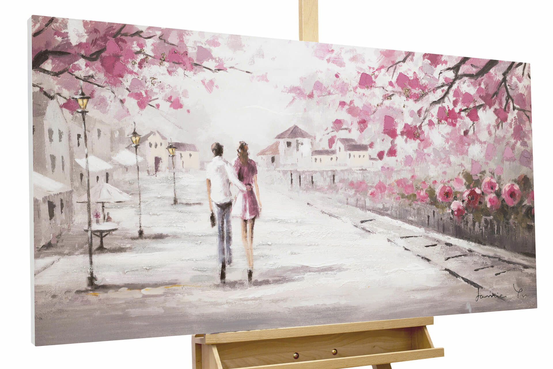 Kunstloft Acrylbild Beige, Pink 120x60 cm