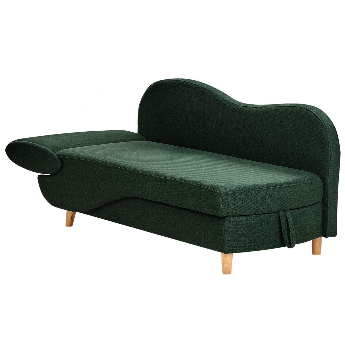 CHAISELONGUE-LINKSSEITIGE Grün Meri - Braun/Grün, Textil (155/76/69cm) - Beliani