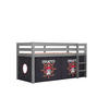 KINDERBETT Karolina 210x114x106 Massivholz Grau Textilset Pirate - Schwarz/Grau, Holz (90/200cm) - 58aufmkessel